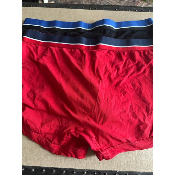VTG NWOT LaCoste Brazilian trunk underwear 2 pairs black red size XL - Picture 3 of 6
